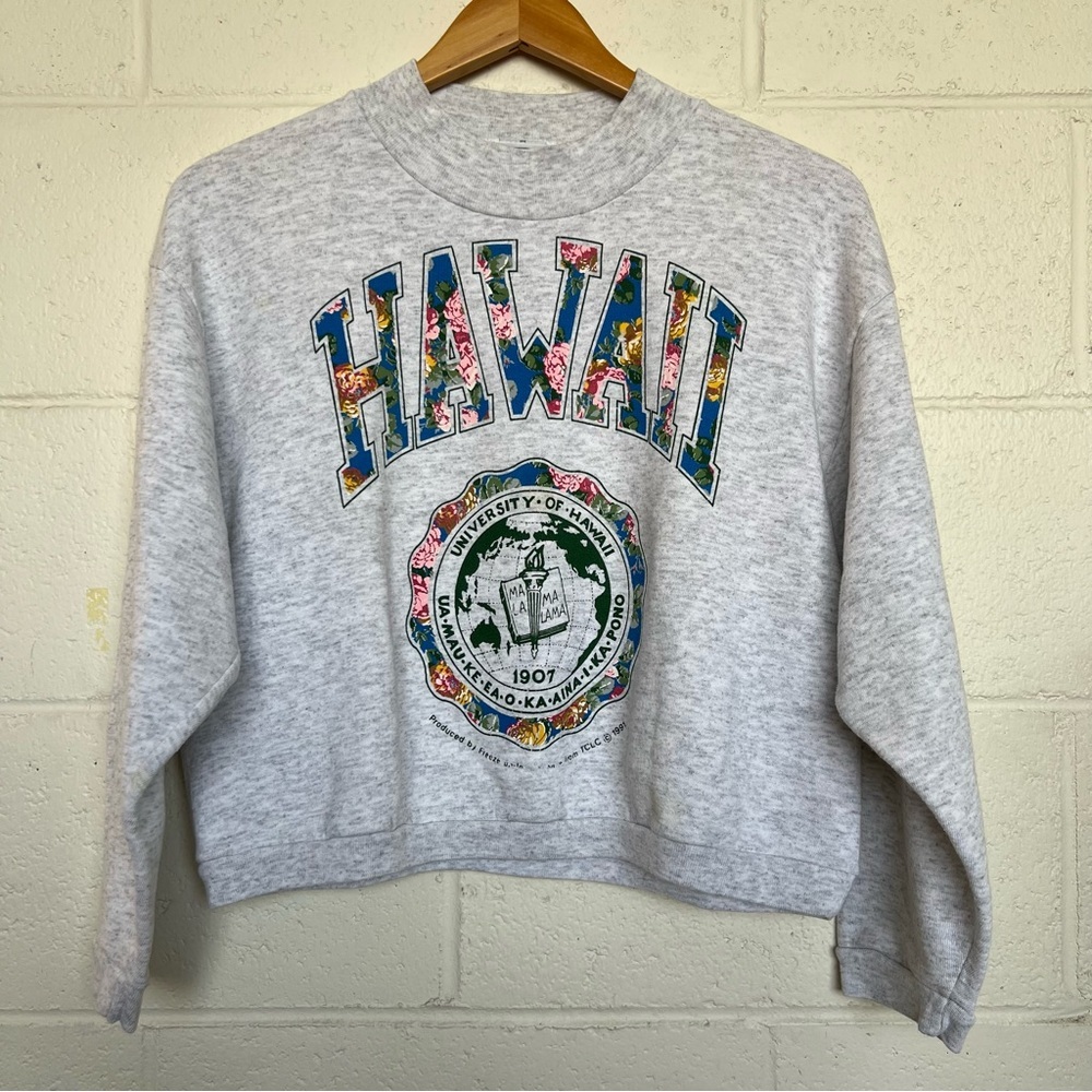 Freeze University of Hawaii Cropped Long Sleeve Sweatshirt-One Size